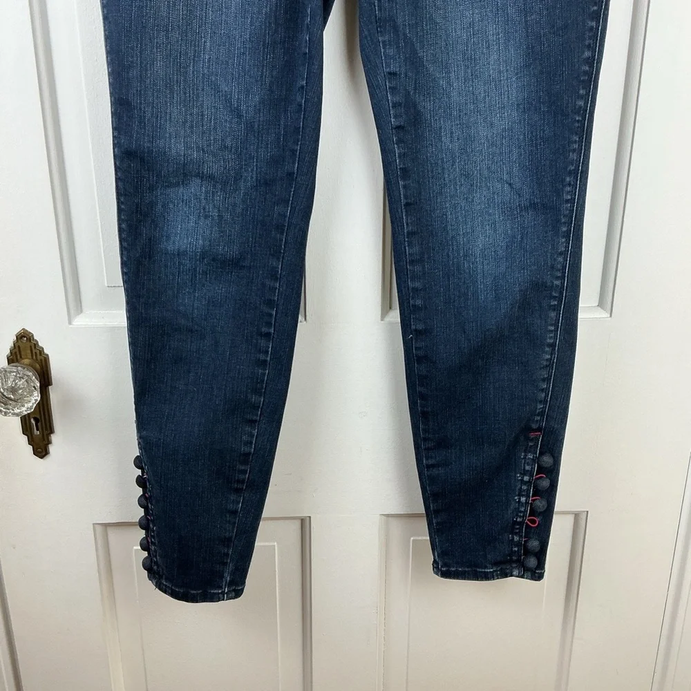 WHBM Skinny Ankle Jeans Button Hem